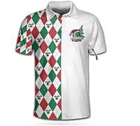 Poloshirt Tout Ce Que Je Veux pour Noël, C'est Un Trou en Un Personnalisé Tshirt Confortable Polo Homme Col Rond Sport Chemise pour Outdoor Gym Rugby M