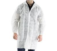 Polprop Manteau jetable pour visiteurs Blanc Taille M