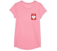 Polska, Aigle Blanc polonais, Godlo Polskie Orzel na Sercu T-Shirt, Fille, Rose, M