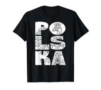 Polska Drapeau Pologne Aigle Blanc polonais T-Shirt Graphique avec Valeur, Homme, Noir, M