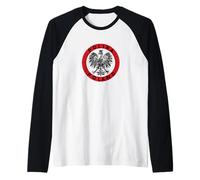 Polska Polish Eagle Vintage Distressed Poland Coat of Arms Manche Raglan