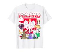 Polska Pologne Idées pour Enfants et Drapeau polonais de Pologne Populaire T-Shirt Graphique avec Valeur, Homme, Blanc, XL