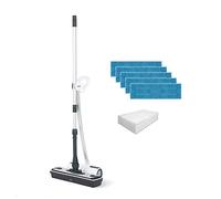 Polti Moppy White Premium, Nettoyeur Vapeur Sans Fil, pour Tous les Sols et Surfaces Verticales Lavables, Puissance 1500 W, Capacité du Réservoir 0,7 L, 25 Serpillères Incluses, Blanc
