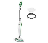 Polti Vaporetto SV400_Hygiene balai vapeur avec brosse Vaporforce, tue et élimine 99,9%* des virus, germes et bactéries, réservoir amovible, Blanc/Vert, 1500 W, 0,3 L