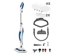 Polti Vaporetto SV460, Balai Vapeur 2-en-1, Nettoyeur Portable 1500 W, 17 Accessoires, Chauffe Rapide 15s, Réservoir Amovible, Filtre Anti-Calcaire