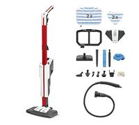 Polti Vaporetto SV650 Style Balai Vapeur 1500 W, Nettoyeur à Main, 19 Accessoires, Autonomie Illimitée, Filtre Anti-Calcaire, Stationnement Vertical, Rouge et Blanc