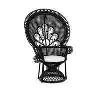 POLTRONA IN FIBRE NATURALI SFODERABILE NERO PEACOCK DESIGN BIZZOTTO