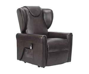 POLTRONE ITALIA Barbara 2 Moteurs Cuir Fauteuil Electrique releveur système de Roue siège à Micro-Ressorts fauteuils pour Personnes âgées Fauteuil de Relaxation Marron