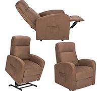 POLTRONE ITALIA Chanel1 PERSONNALISÉ Fauteuil Electrique releveur Dispositif Médical 2 Roues siège à Micro-Ressorts Doux Marron