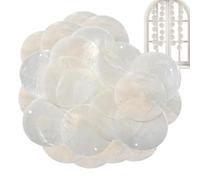 Poludatly Lot de 100 coquillages ronds avec 2 trous, perles de coquillages plats, perles de monnaie de mer, Cha-rms, D-IY mer pour carillon éolien, rideau de porte, bijoux