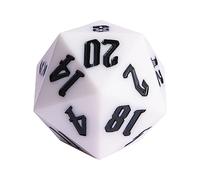 Poludie Dés DND géants polyédriques D&D à 20 faces de 55 mm - Grand D20 avec matrices de découpe - Pour Donjons et Dragons, jeux de table de RPG (chiffres blanc/noir)