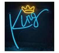 Polvane Enseigne lumineuse Enseignes au néon, lettres bleues, lumière LED pour lampe couronne, lumières décoratives pour fête d'anniversaire(Neon-1)