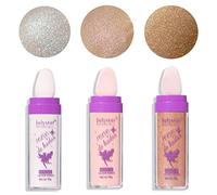 Polvo De Hadas Maquillaje,Highlighter Powder Stick, Highlight Glitter Puff,Brightens Makeup Stick for Face Body Hair Cosmetic (White Moonbeam+Fairy Pink+Gloden Brown)