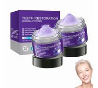 Polvo mineral de restauración de dientes morados, polvo de dientes mineral natural, eficaz para fortalecer los dientes y las encías para uso diario, cuidado de las encías aliento fresco