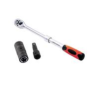 POLXLMOFXO 2 -EN 1 Clé for cliquet extensible for deux têtes et 4 Prise d'impact des pneus barre d'extension de 3 pouces(Socket W Ratchet)