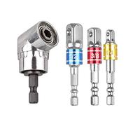 POLXLMOFXO 4pcs Impact Greal Dry Driver Extension de l'adaptateur Set for un jeu tournevis for angle droit 105 degrés(Silver)
