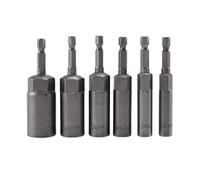 POLXLMOFXO 6pcs 6mm-17mm de longueur 80mm boulon profondeur 1/4 6.35mm Adaptateur prise d'impact tige hexagonale for outils électriques