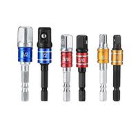 POLXLMOFXO 6pcs Impact Dryd Driver Extension Sockets Set 1/4 pouce, 3/8 pouces, 1/2 Adaptateurs de bits douille Ensemble kits d'outils for main conducteur