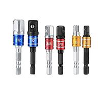 POLXLMOFXO 6pcs Impact Dryd Driver Extension Sockets Set 1/4 pouce, 3/8 pouces, 1/2 Adaptateurs de bits douille Ensemble kits d'outils for main conducteur