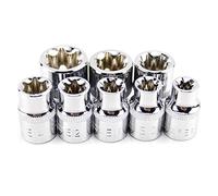 POLXLMOFXO 8pcs 3/8 "10mm E8-E20 Set De Socket Torx Cr-v E -Type Head Hexagonal Clé Key Sockets Outils Réparation Automatique