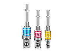 POLXLMOFXO Adaptateur de douille perçage 3PCS 1/4 3/8 1/2 Taille Tableau Hex Classe et prise d'alimentation EXTENSION DE L'EXTENSION POINT for PERGES ÉCLUS