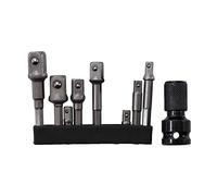 POLXLMOFXO Set d'adaptateur de socket Cr-V Barre d'extension foret pilote d'impact 1/4 '' Hex Shank to 3/8 1/2 Tête carrée for outils électriques(B)