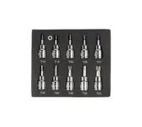 POLXLMOFXO Set de douille bits Torx 10pcs 3/8 pouces T10-15-20-25-27-30-40-45-50-55 CRV Morceaux