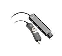 POLY Adaptateur DA75 USB vers QD Noir TAA, USB Type A/USB Type-C, connecteur QD, poids 38g, dimensions emballage 90x150x270mm