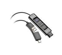 POLY Adaptateur USB vers QD DA85-M (786C8AA) USB-A & USB Type-C, Noir, 25x75x10mm, 30g, Compatible TAA, Connecteur QD vers USB