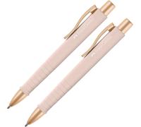 Poly Ball Ballpoint Pen, Pink, 2 Pieces, With Interchangeable Xb Refill, Indelible