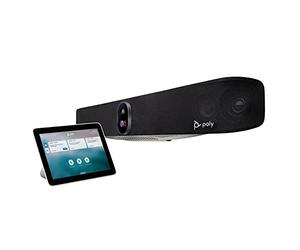 Poly - Barre vidéo Studio X70 + contrôleur Tactile TC8 (Plantronics + Polycom) - Audio et vidéo conférence 4K de qualité supérieure pour Grandes salles de conférence - Caméra, Haut-parleurs, micros -