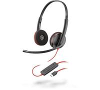 POLY Blackwire 3225 Casque Avec fil Arceau Bureau/Centre d'appels USB Type-A Noir, Rouge - Neuf