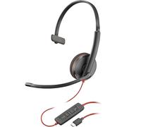 HP Poly Blackwire C3210 Micro-casque supra-auriculaire filaire Mono noir micro-casque, volume réglable, mise en sourdine du