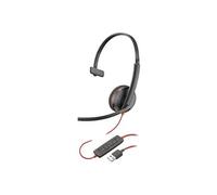 Poly Blackwire 3210 - Blackwire 3200 Series - micro-casque - sur-oreille - filaire - USB-A - noir - Certifié Skype, certifié Cisco Jabber, Certifié