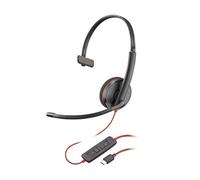 Poly Blackwire 3210 - Blackwire 3200 Series - micro-casque - sur-oreille - filaire - USB-C - noir - certifié UC, Certifié pour Skype for Business,