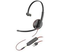 Poly Blackwire 3215 - Blackwire 3200 Series - micro-casque - sur-oreille - filaire - Suppresseur de bruit actif - jack 3,5mm, USB-A - noir - Certifié Skype, Certifié Avaya, certifié Cisco Jabber Noir