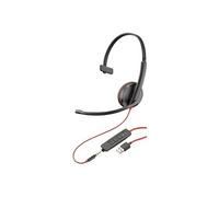 Poly Blackwire 3215 - Blackwire 3200 Series - micro-casque - sur-oreille - filaire - USB-A, jack 3,5mm - noir - Certifié Skype, certifié Cisco