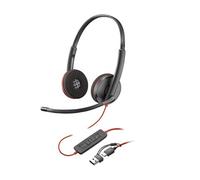 Poly Blackwire 3220 - Blackwire 3200 Series - micro-casque - sur-oreille - filaire - USB-C - noir - Certifié Skype, certifié Cisco Jabber, Certifié
