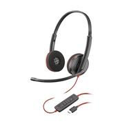 Poly Blackwire 3220 - Blackwire 3200 Series - micro-casque - sur-oreille - filaire - USB-C - noir - Certifié Skype, certifié Cisco Jabber, Certifié