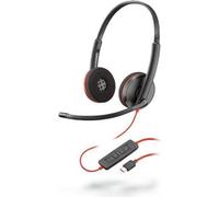 POLY Blackwire 3220 Casque filaire Serre-tête Bureau/Centre d'appels USB Type-C Noir, Rouge