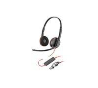 Poly Casque stéréo Blackwire 3220 USB-C Noir + adaptateur USB-C/A (vrac) 8X2J9A6