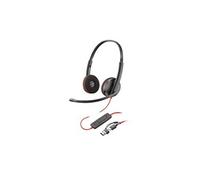 Poly Blackwire 3225 - Blackwire 3200 Series - micro-casque - sur-oreille - filaire - jack 3,5mm, USB-C - noir - Certifié pour Skype for Business,