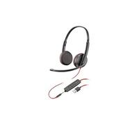 Poly Micro-casque filaire Blackwire 3225 sur-oreille USB/jack 3,5 mm – Certifié Skype/Cisco/Avaya
