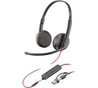Poly Blackwire 3225 Stereo USB-C Headset +3.5mm Plug +USB-C/A Adapter (Bulk) 8X229A6