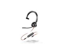 Poly Blackwire 3315 - Blackwire 3300 series - micro-casque - sur-oreille - filaire - jack 3,5mm, USB-C - noir