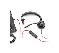 Poly Blackwire 3315 - Blackwire 3300 series - micro-casque - sur-oreille - filaire - Suppresseur de bruit actif - jack 3,5mm, USB-C - noir