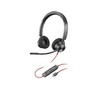 Poly Blackwire 3320 - Blackwire 3300 series - micro-casque - sur-oreille - filaire - USB-C - noir