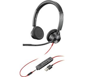 Poly Blackwire 3320 Casque Avec fil Arceau Bureau/Centre d'appels USB Type-C Noir