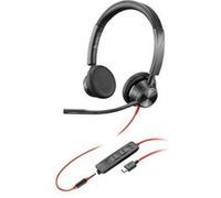 Poly Blackwire 3325 - Blackwire 3300 series - micro-casque - sur-oreille - filaire - jack 3,5mm, USB-C - noir - Certifié pour Microsoft Teams Noir G