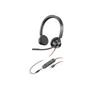 Poly Blackwire 3325 - Blackwire 3300 series - micro-casque - sur-oreille - filaire - jack 3,5mm, USB-C - noir - certifié UC